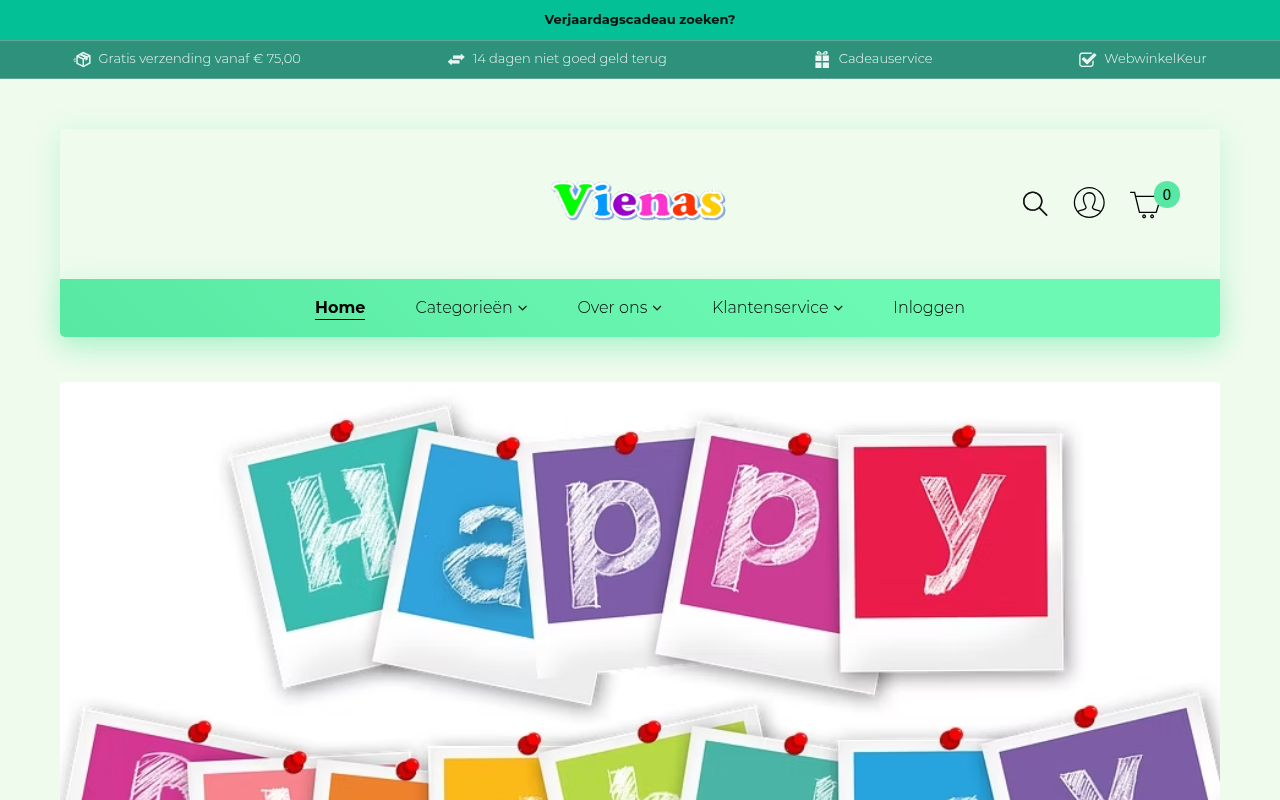 Screenshot van vienas.nl