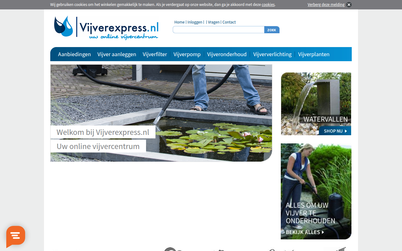 Screenshot van vijverexpress.nl