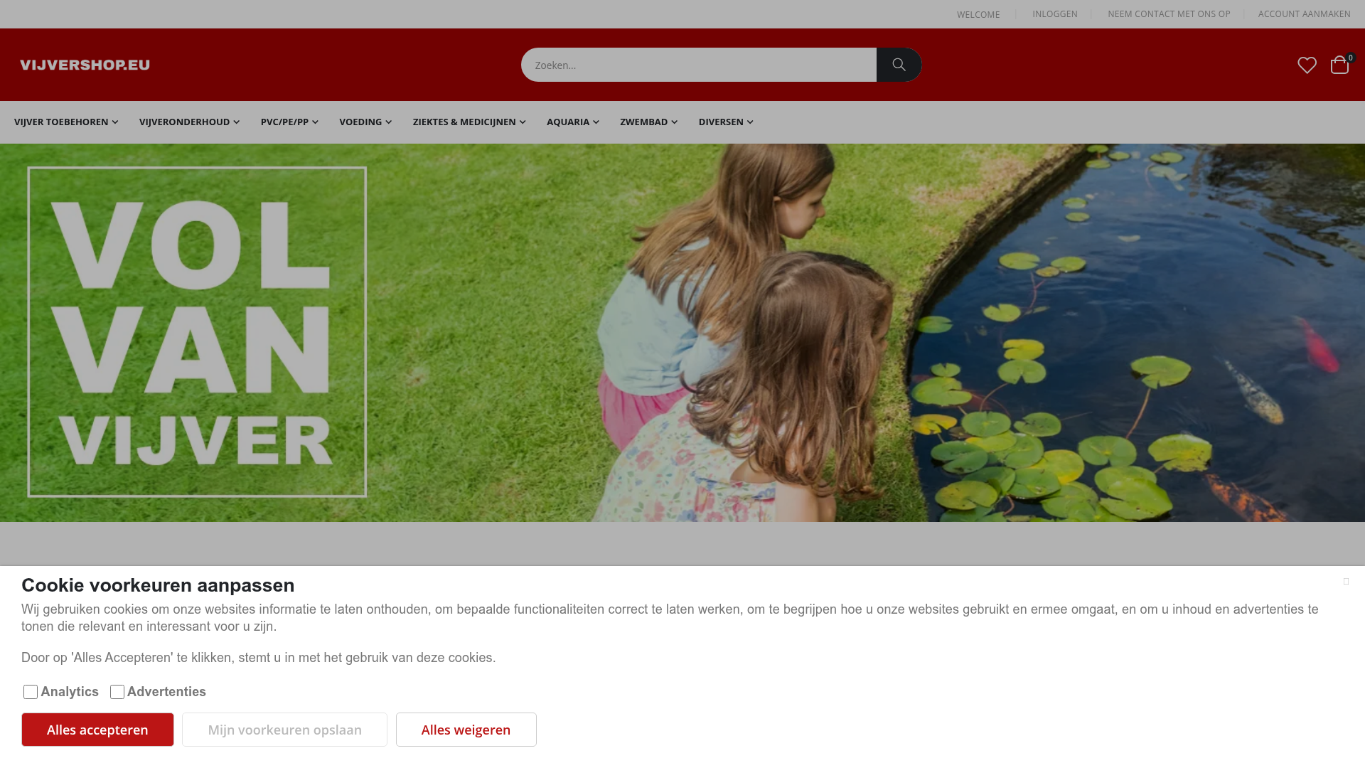Screenshot van vijvershop.eu
