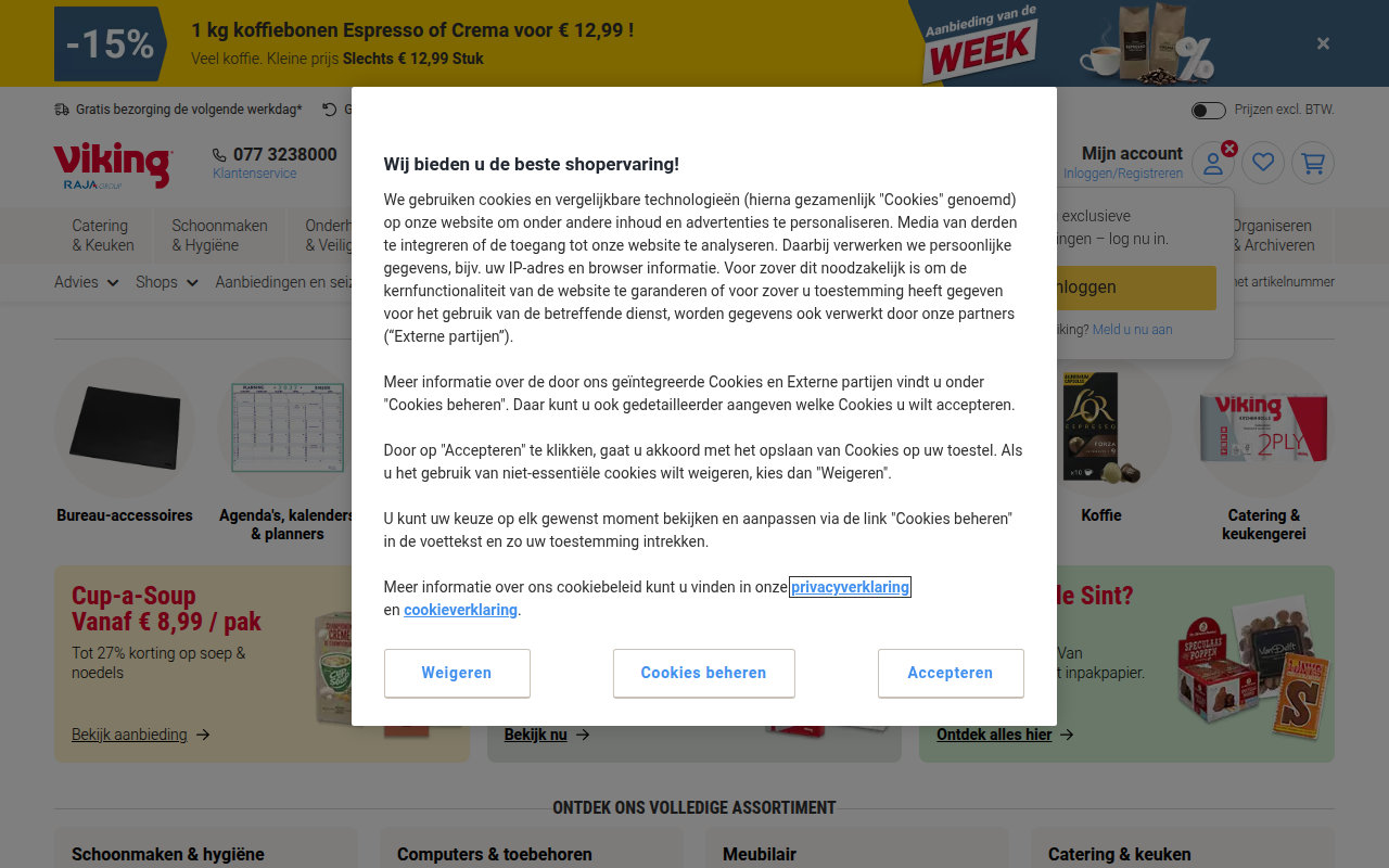 Screenshot van vikingdirect.nl