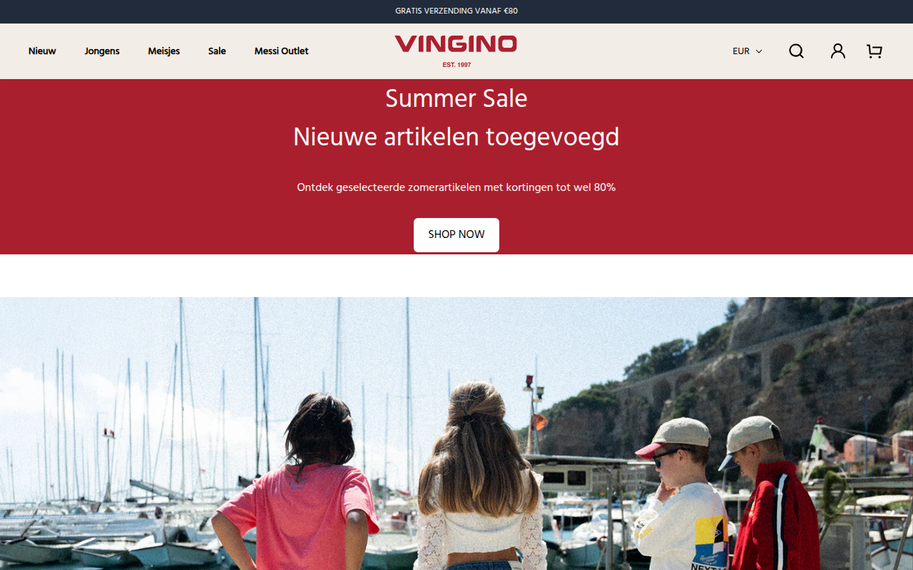 Screenshot van vingino.top