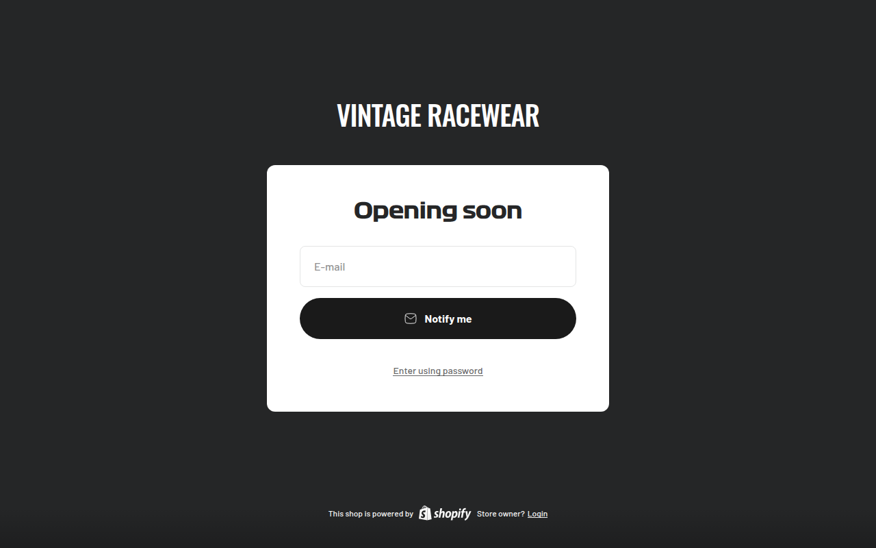 Screenshot van vintage-racewear.com
