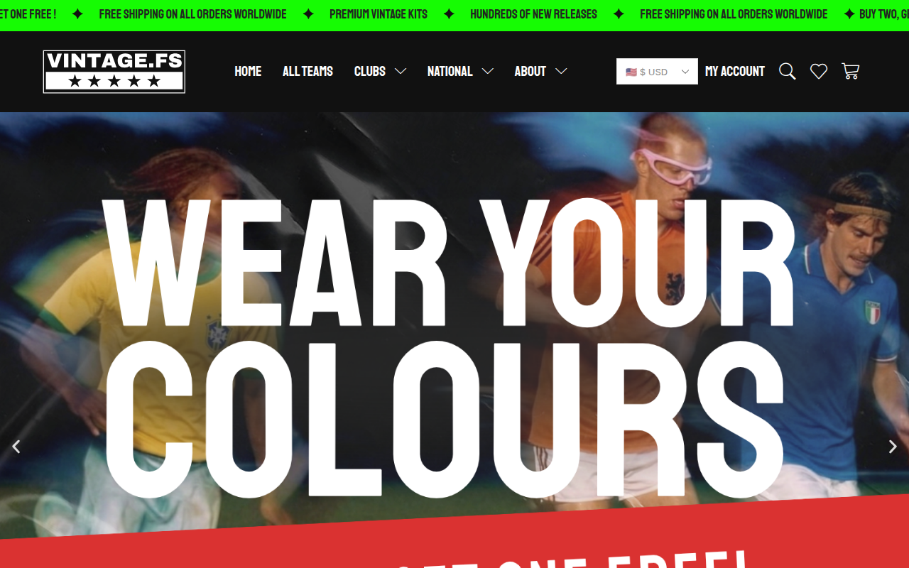Screenshot van vintagefootball.shop