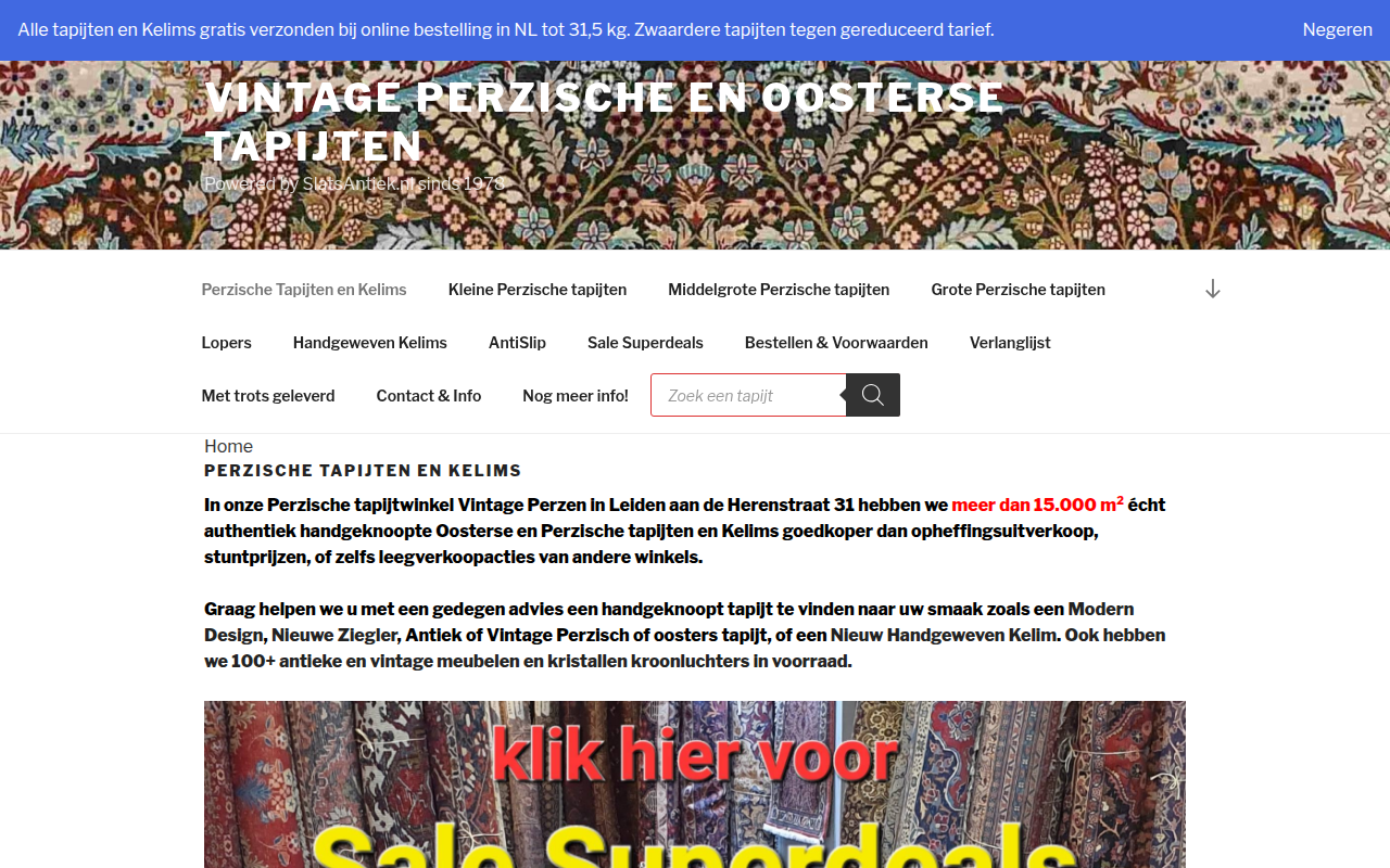 Screenshot van vintageperzen.nl