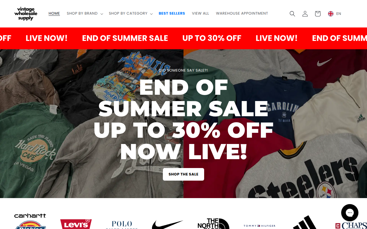 Screenshot van vintagewholesalesupplyltd.com