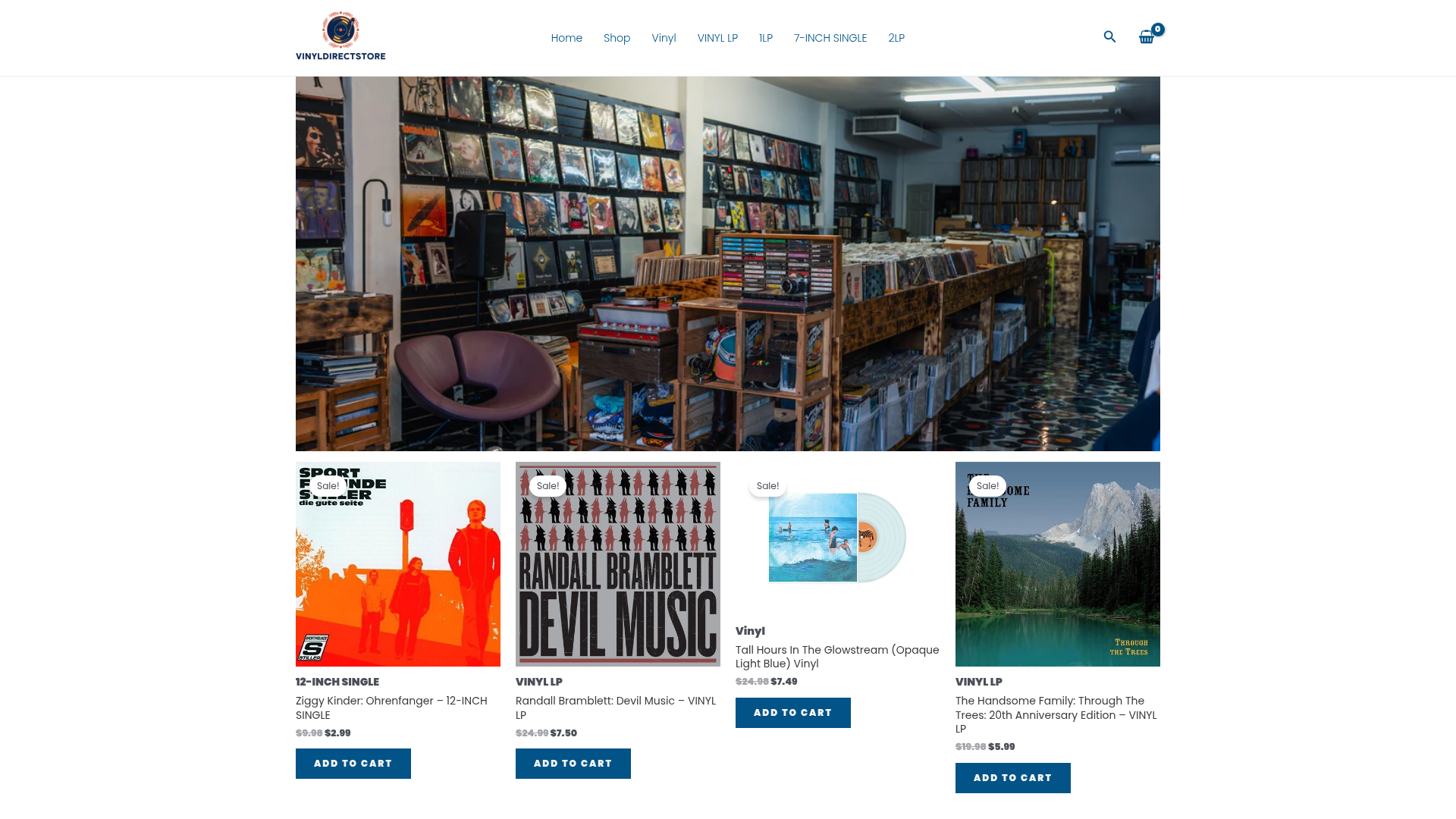 Screenshot van vinyldirectstore.com