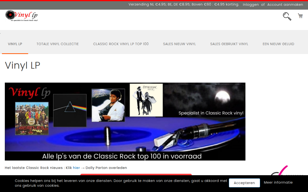 Screenshot van vinyllp.nl