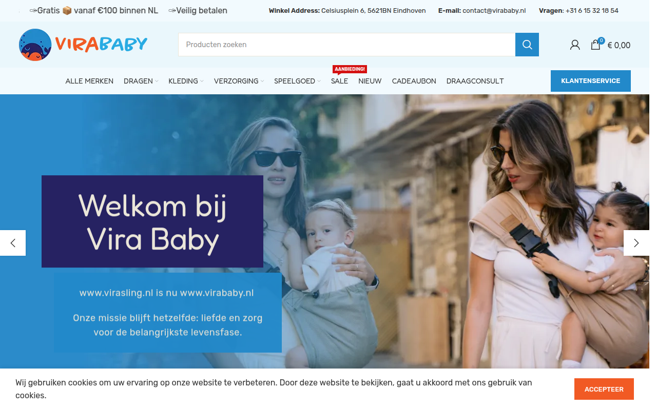 Screenshot van virababy.nl