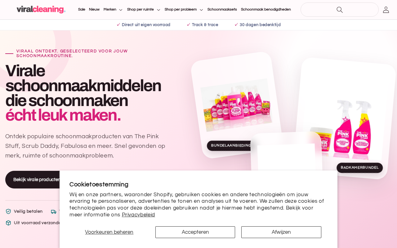 Screenshot van viralcleaning.nl