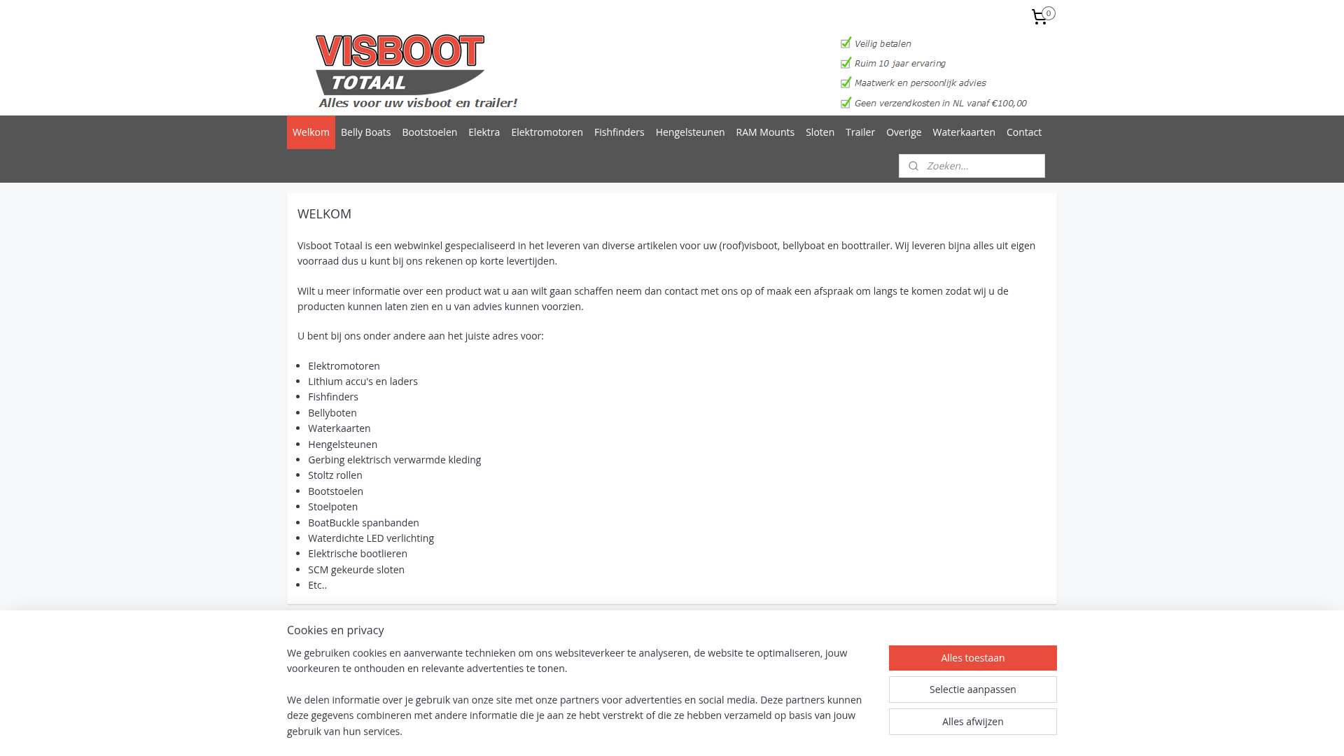 Screenshot van visboottotaal.com