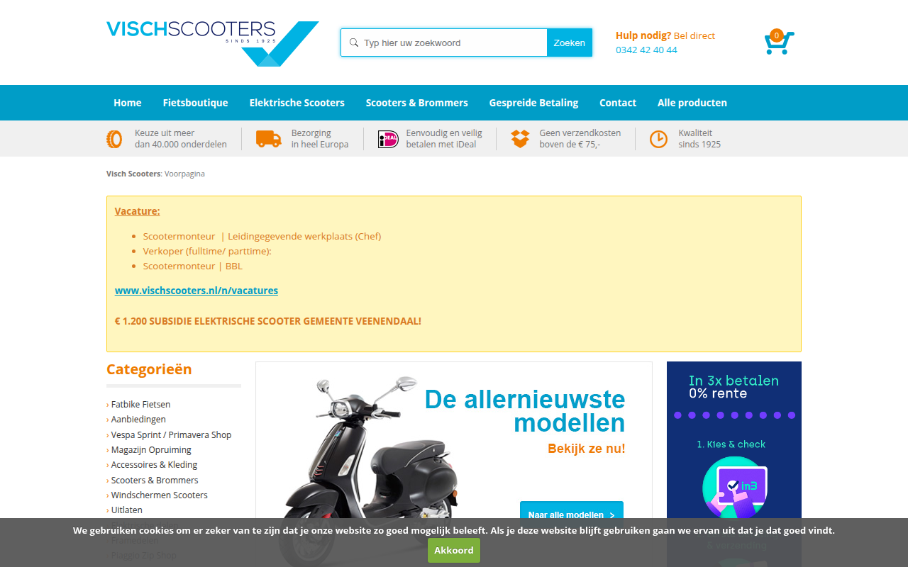 Screenshot van vischscooters.nl
