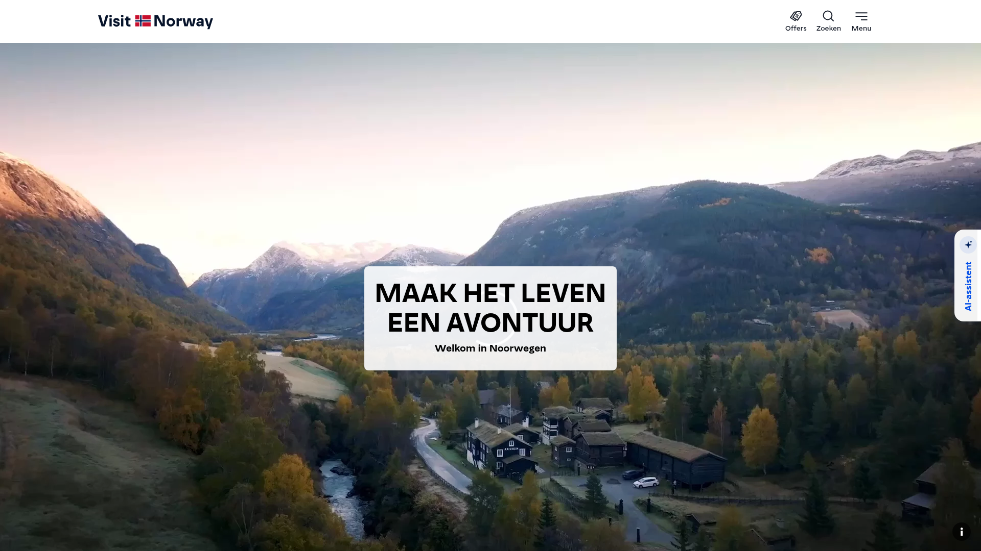 Screenshot van visitnorway.nl
