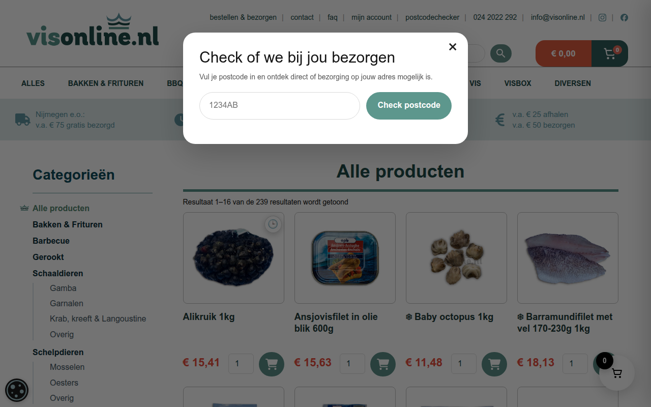 Screenshot van visonline.nl