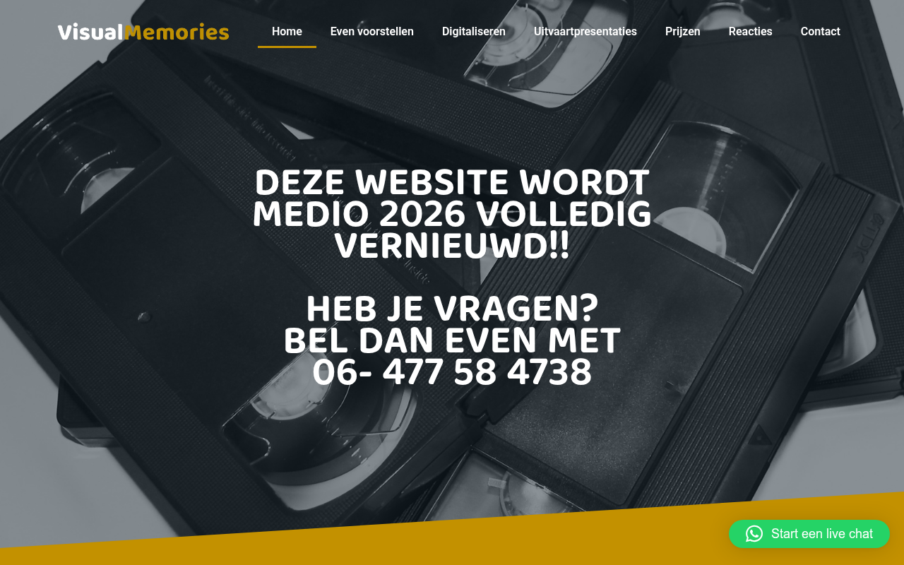 Screenshot van visualmemories.nl