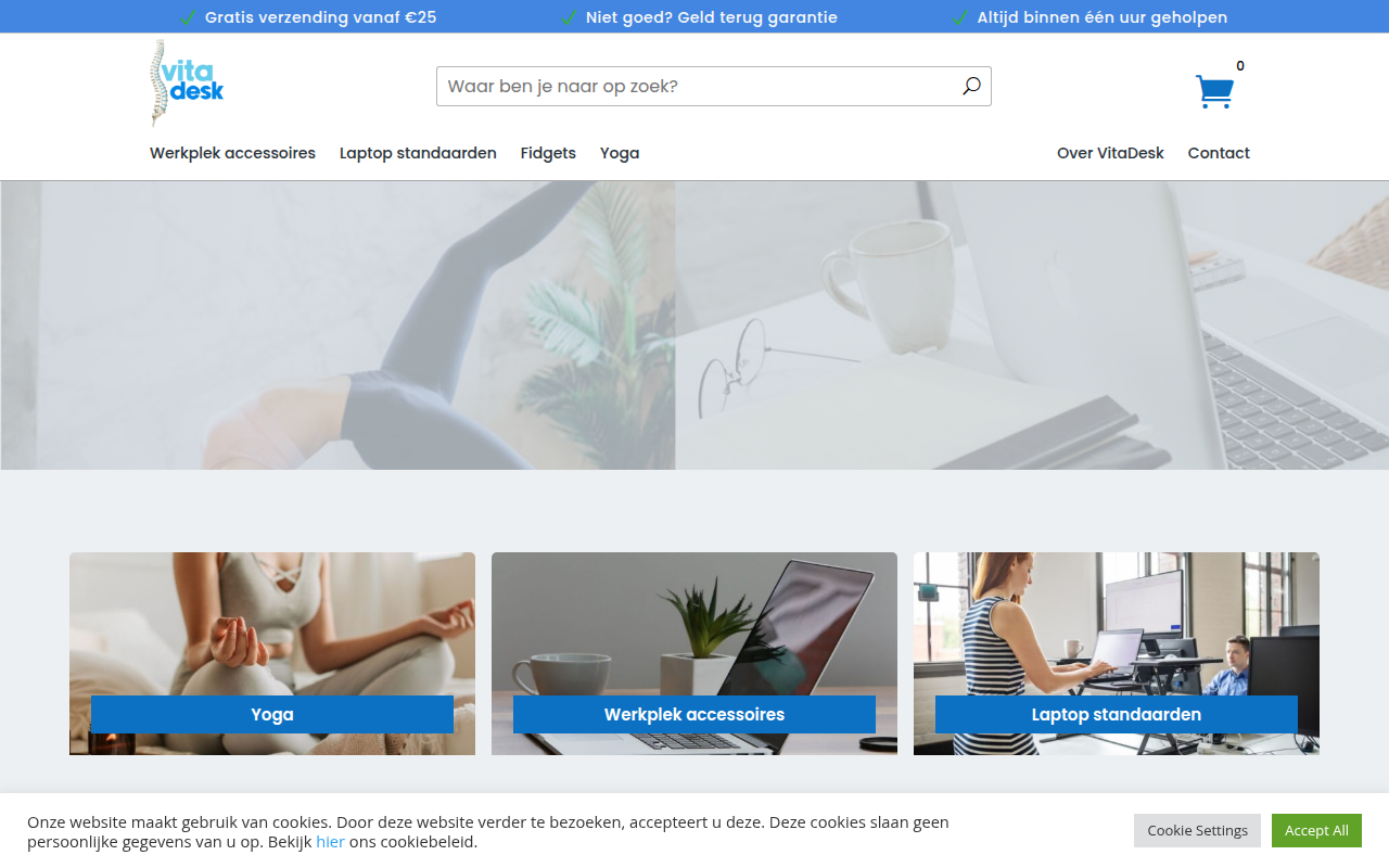 Screenshot van vitadesk.nl