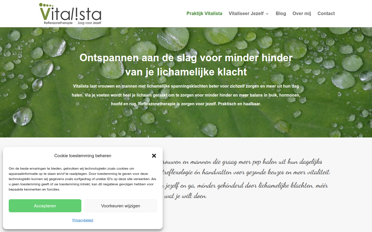 Screenshot van vitalista.nl