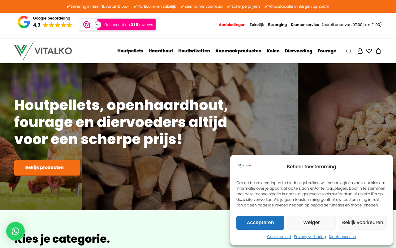 Screenshot van vitalko.nl