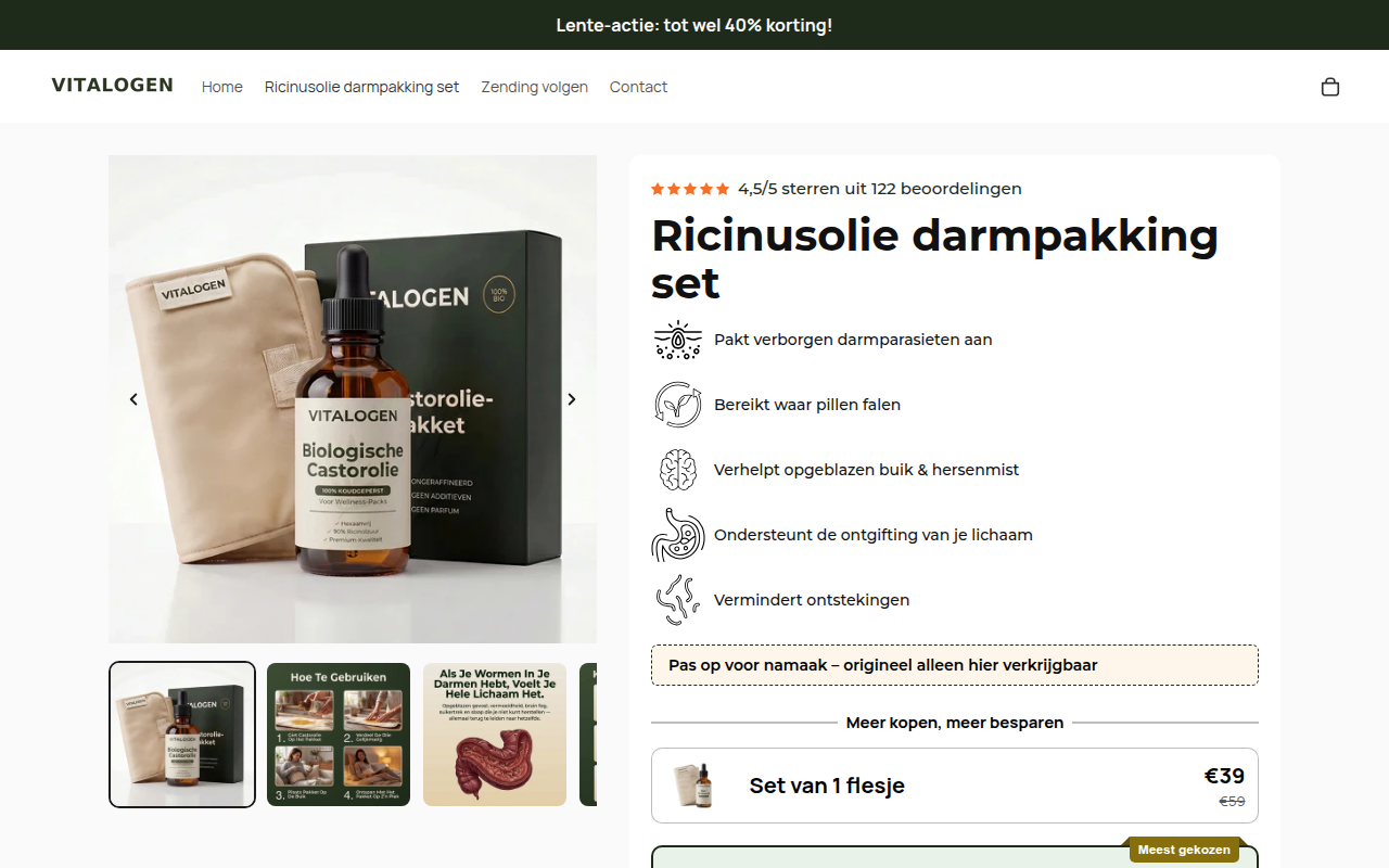 Screenshot van rizinusoel wickel