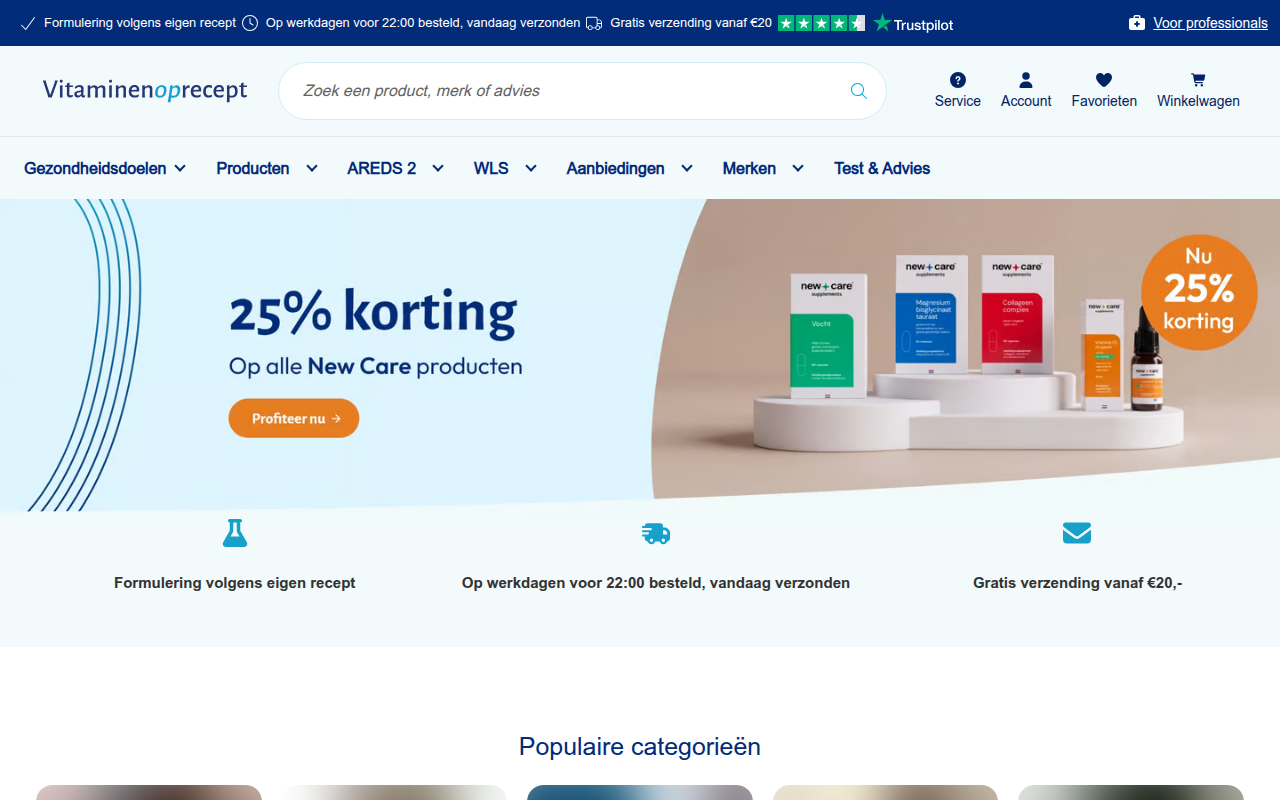 Screenshot van vitaminenoprecept.nl