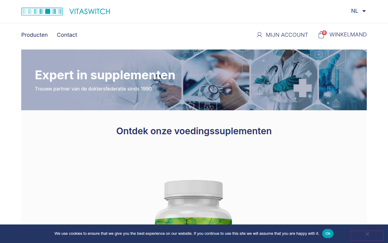 Screenshot van vitaswitch.com