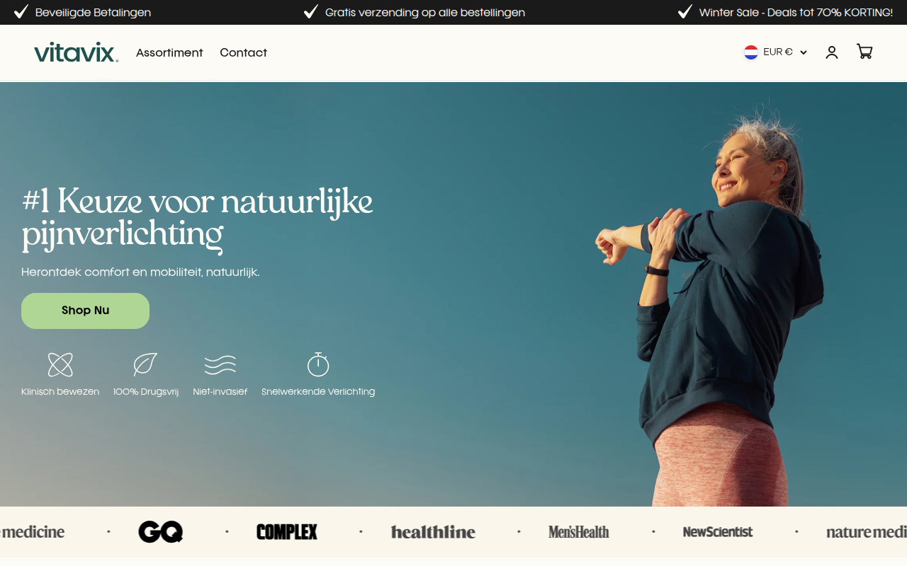 Screenshot van vitavix.nl