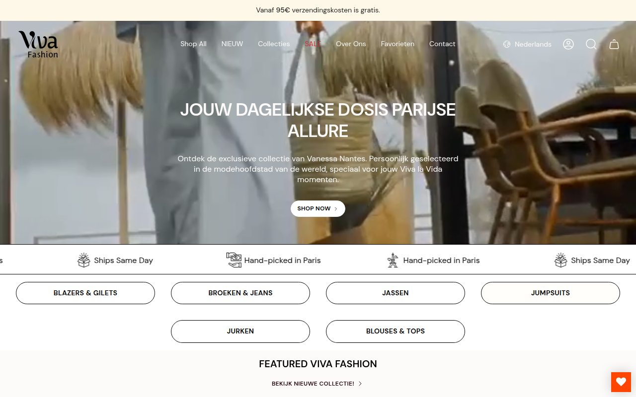 Screenshot van vivafashion.nl