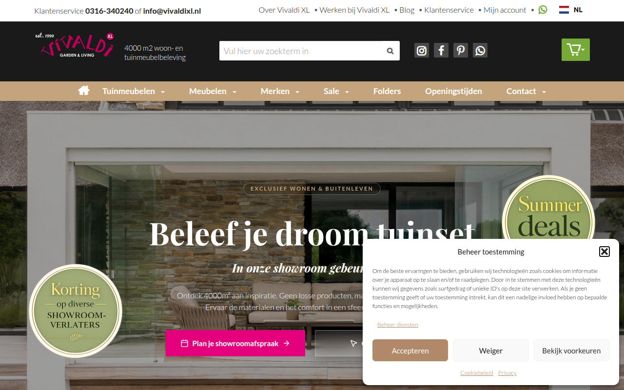 Screenshot van vivaldixl.nl
