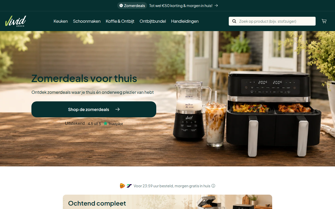 Screenshot van vividgreen.nl