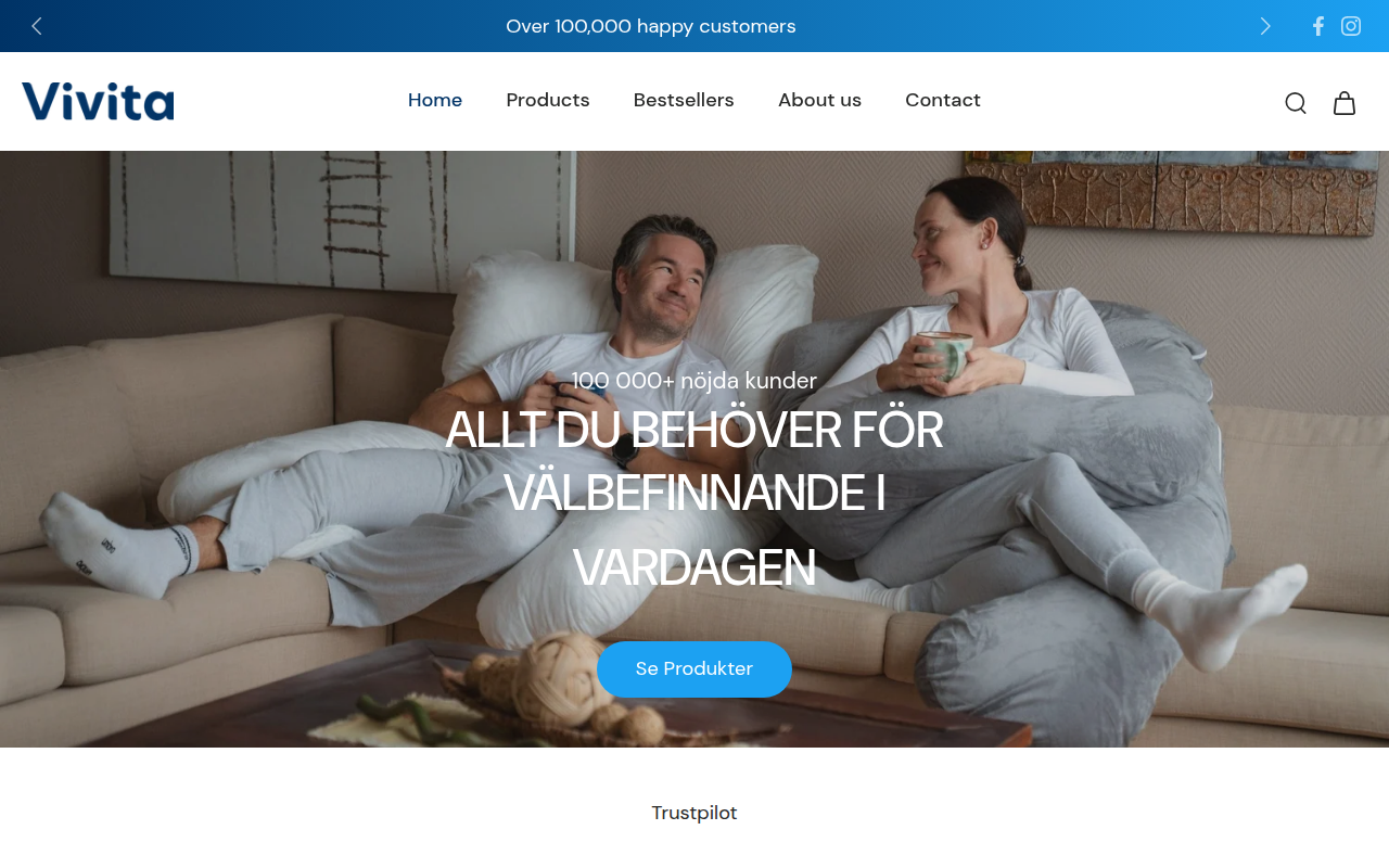 Screenshot van vivitanordic.com