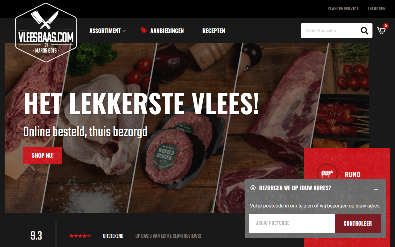 Screenshot van vleesbaas.com