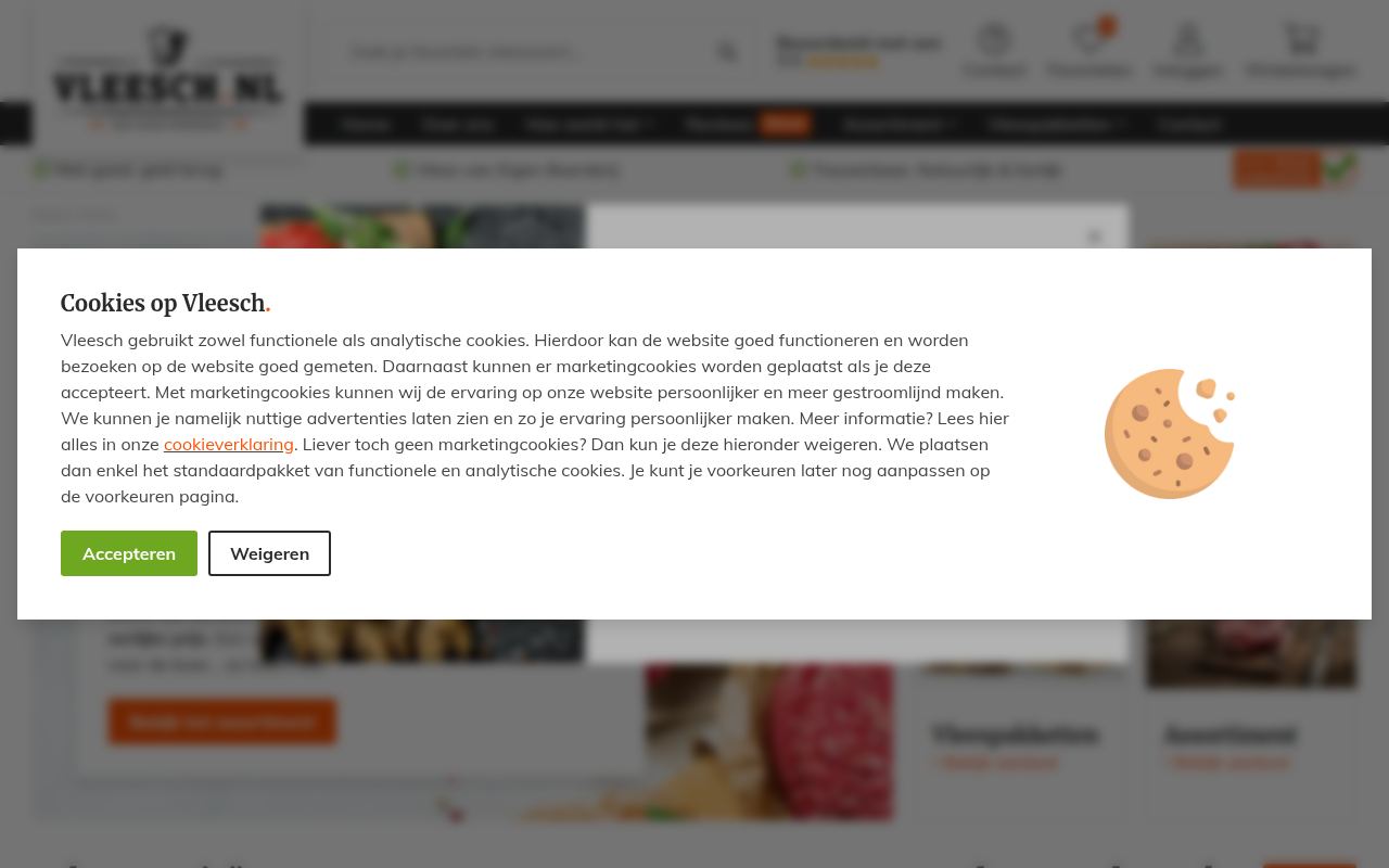 Screenshot van vleesch.nl