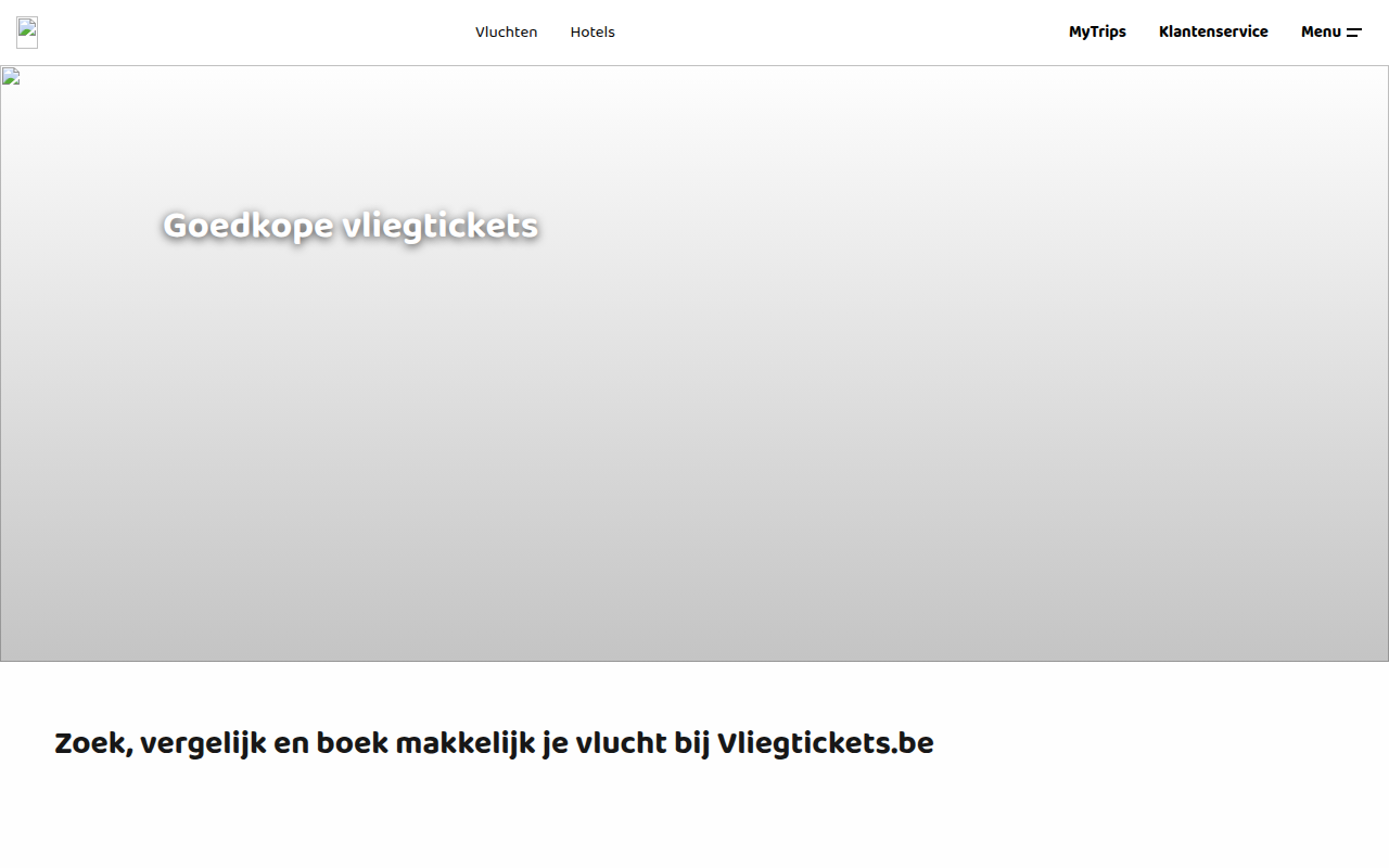 Screenshot van vliegtickets.be