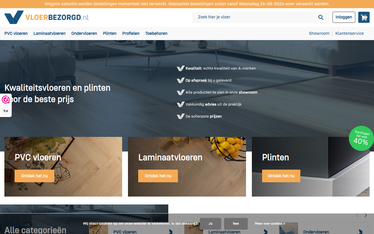 Screenshot van vloerbezorgd.nl