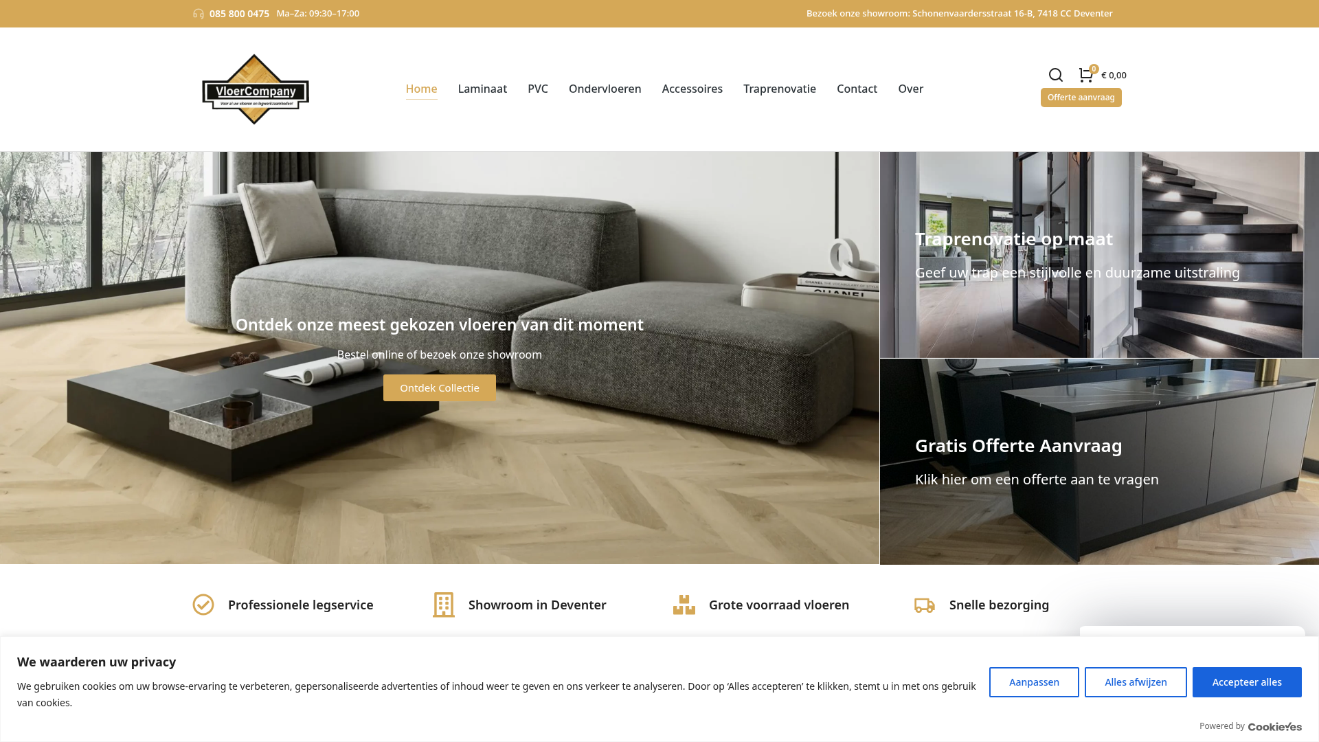 Screenshot van vloercompany.nl