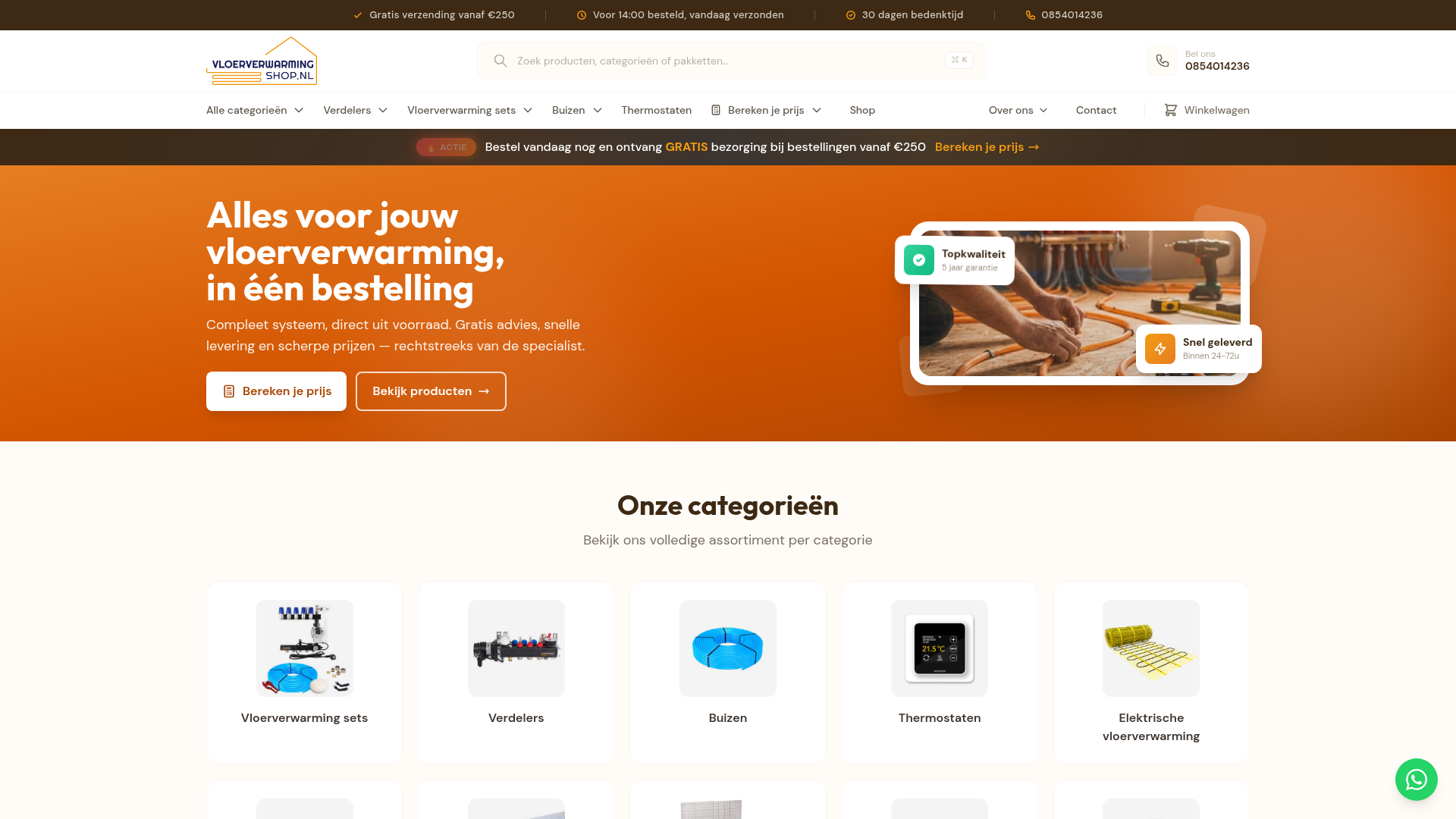 Screenshot van vloerverwarmingshop.nl