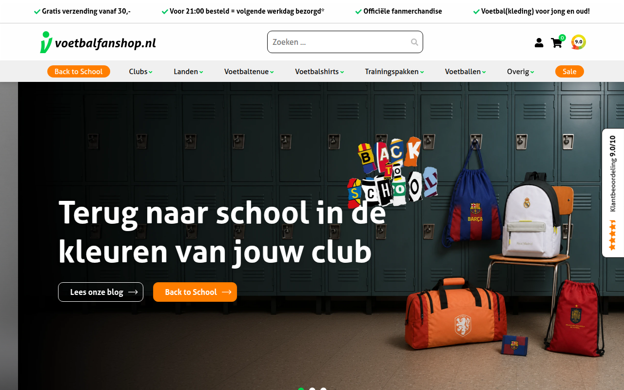 Screenshot van voetbalfanshop.nl