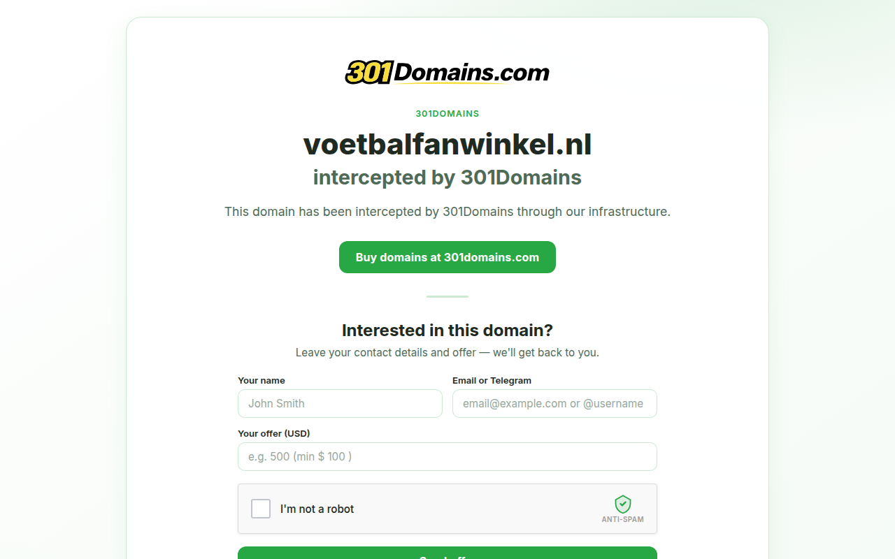 Screenshot van voetbalfanwinkel.nl