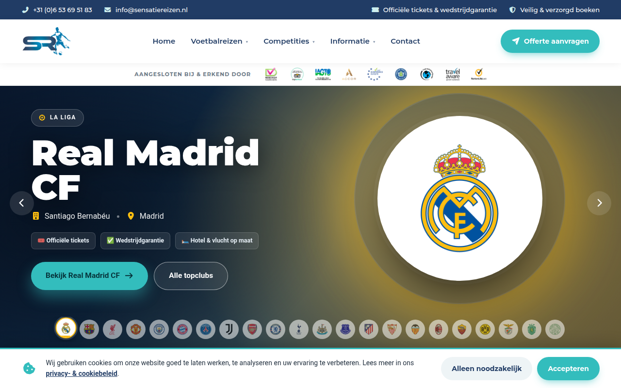 Screenshot van voetbalsensatie.nl