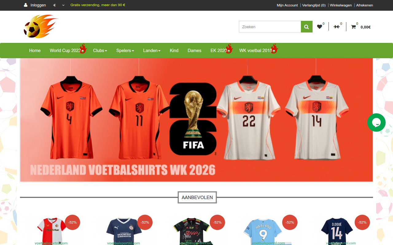 Screenshot van voetbalsportnl.com