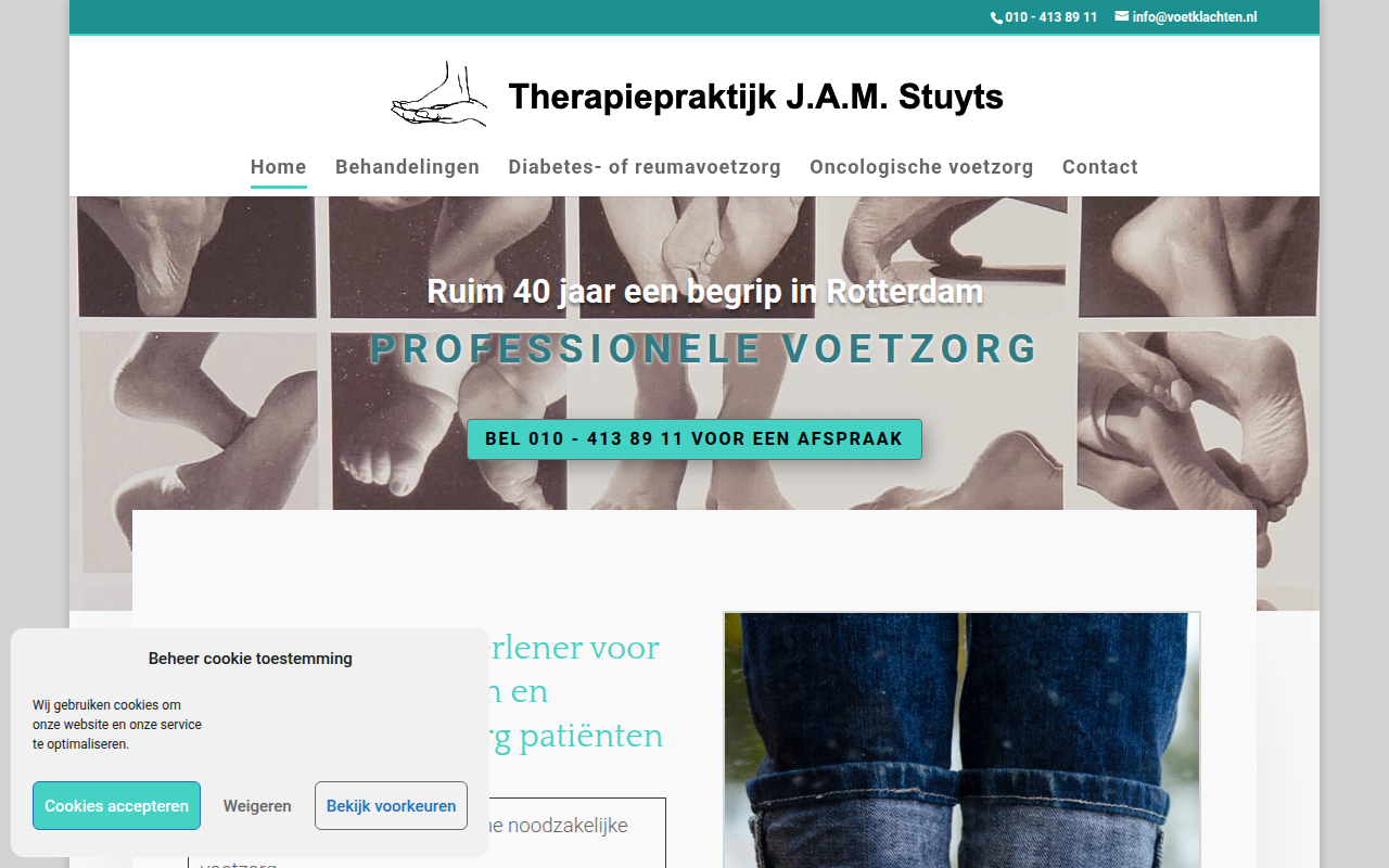 Screenshot van voetklachten.nl