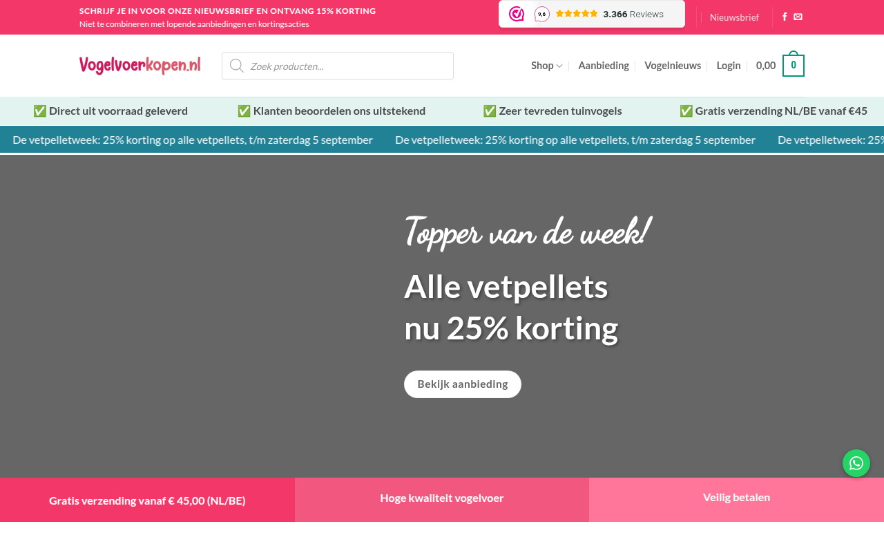 Screenshot van vogelvoerkopen.nl