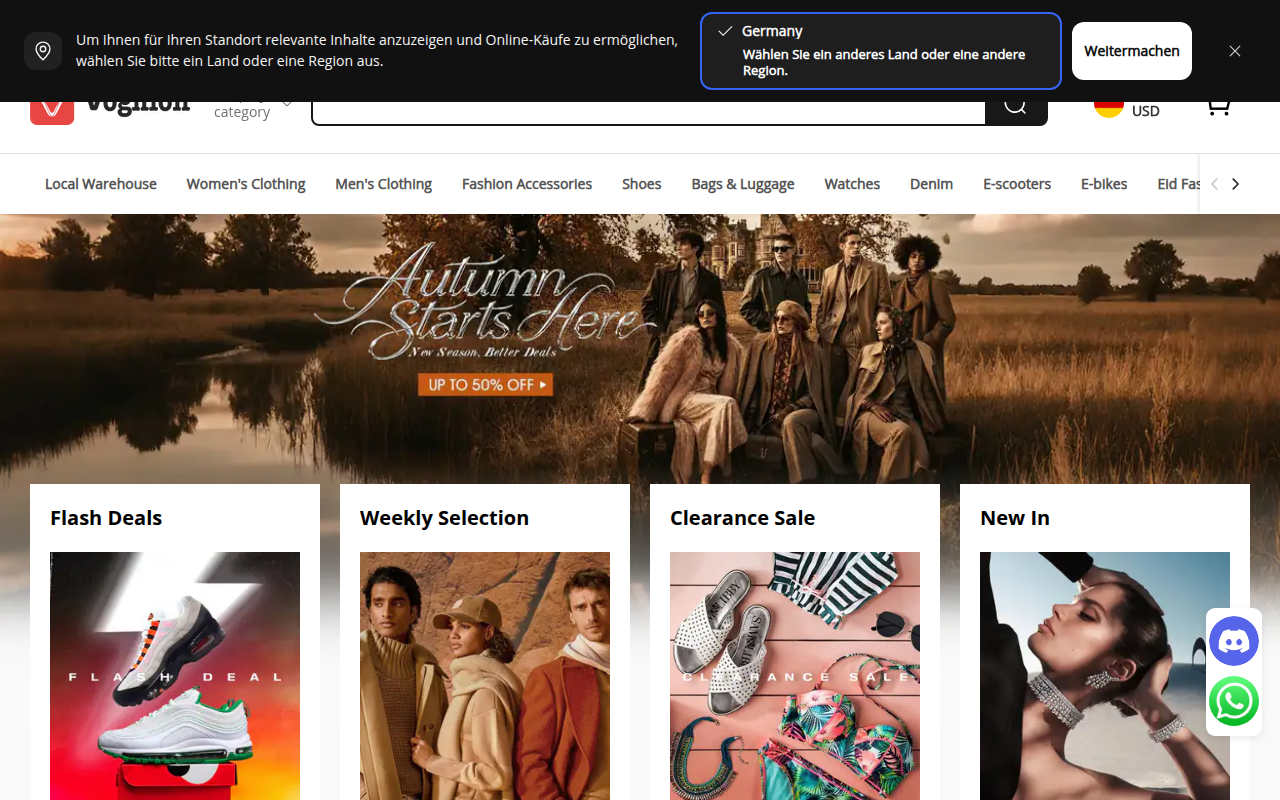 Screenshot van voghion.com