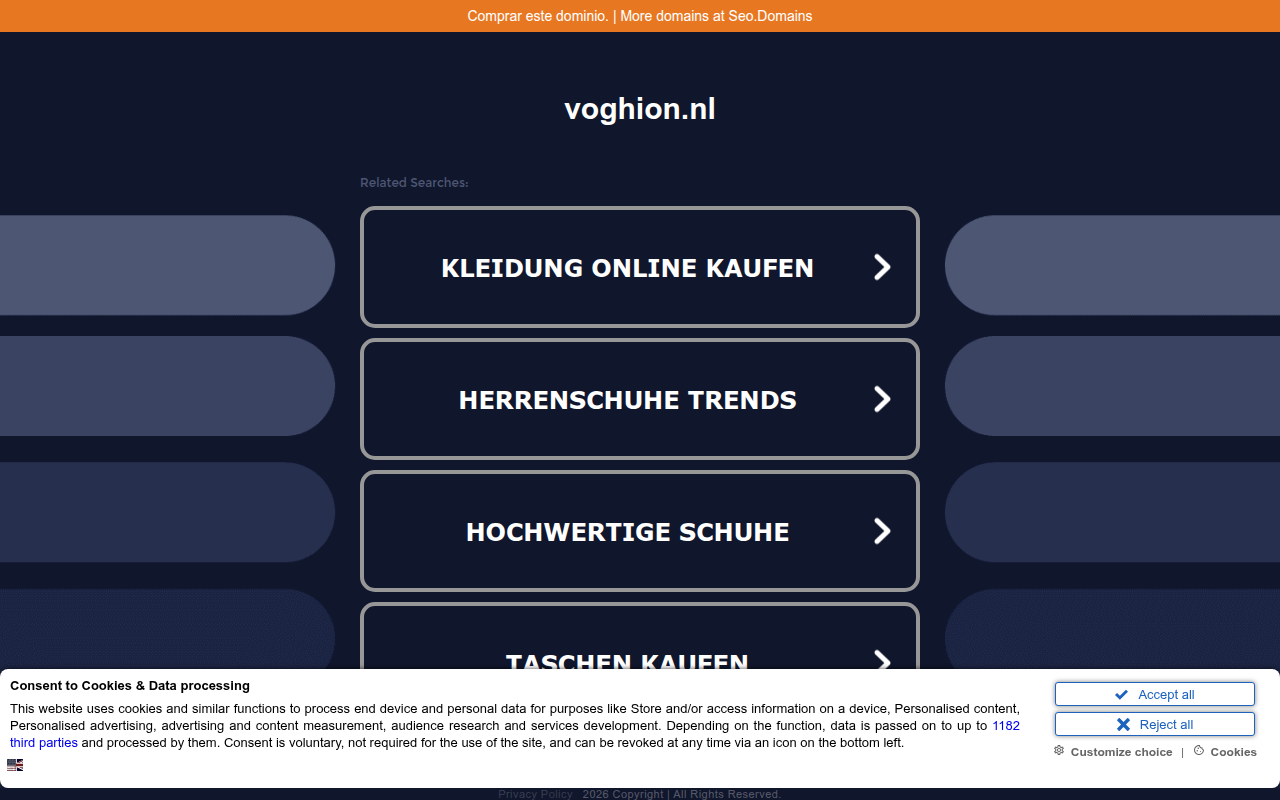 Screenshot van voghion.nl