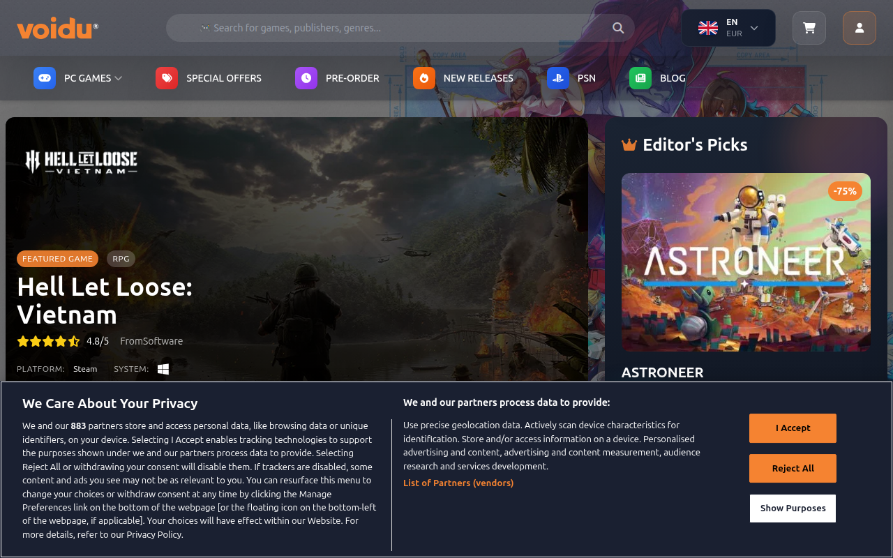 Screenshot van voidu.com
