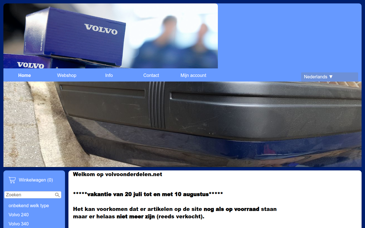 Screenshot van volvoonderdelen.net