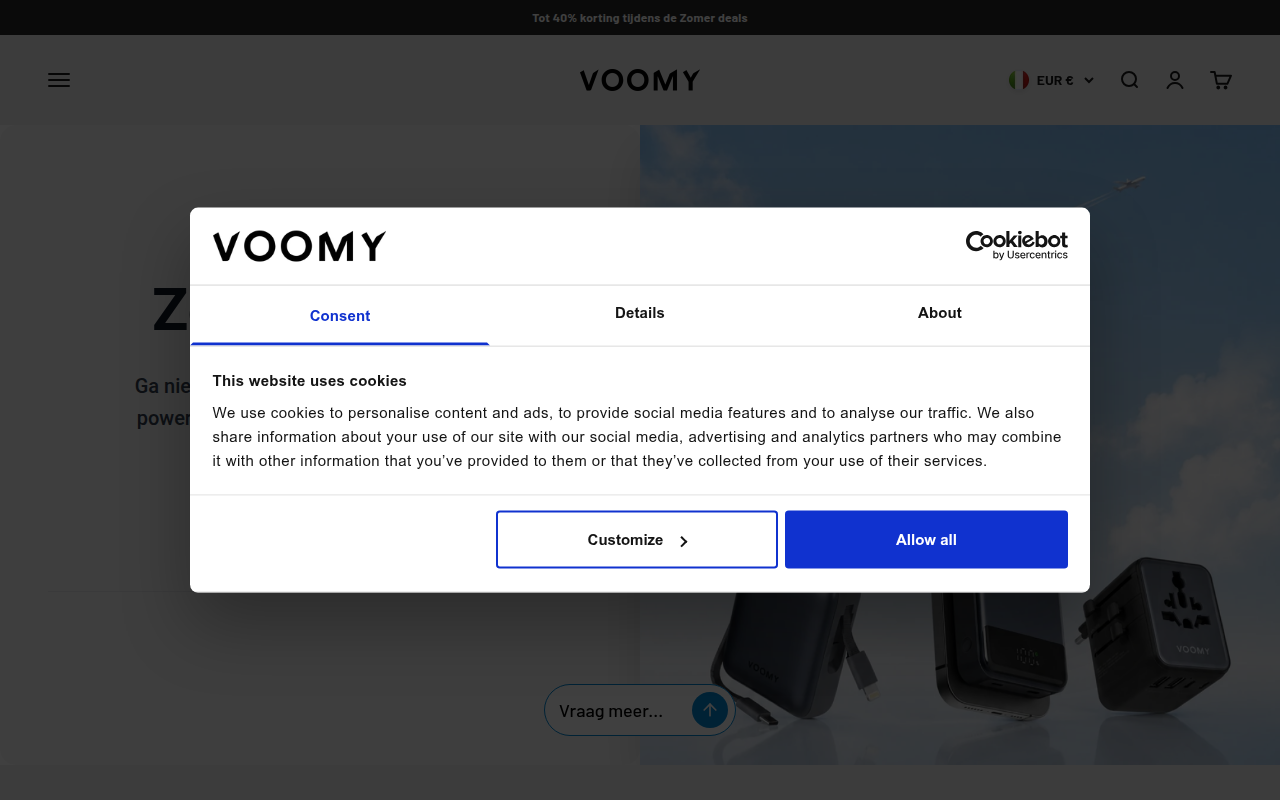 Screenshot van voomy.com