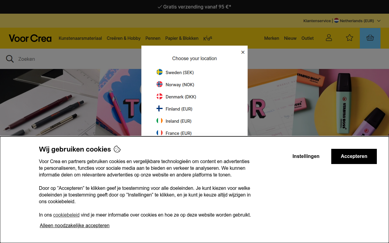 Screenshot van voorcrea.nl