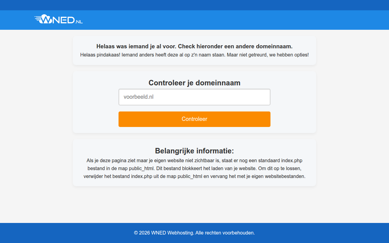 Screenshot van voordeelhoster.nl