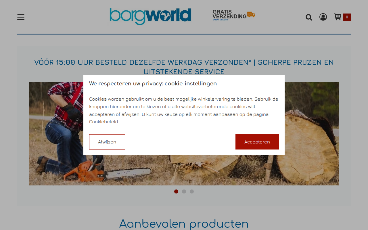 Screenshot van voordeelshoponline.nl