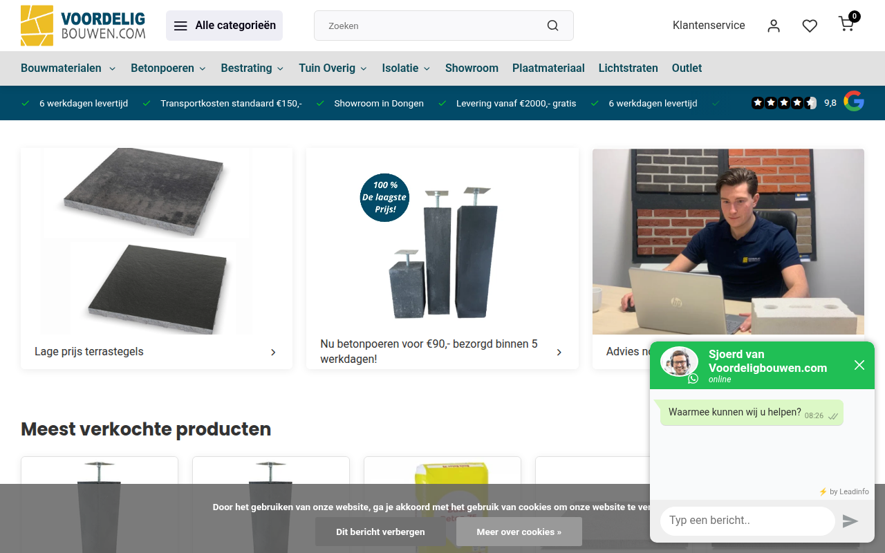 Screenshot van voordeligbouwen.com